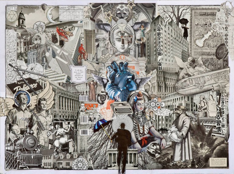 Ernesto Muñiz, "Control", de la serie The Heart of three cities, 2015, Collage, 80 x 60 cm. Imagen cortesía del artista.