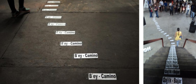 Marilyn Elany Boror Bor, "Para no olvidar sus nombres", 2013, Intervención urbana, Ciudad de Guatemala, Guatemala. Imagen cortesía de la artista.