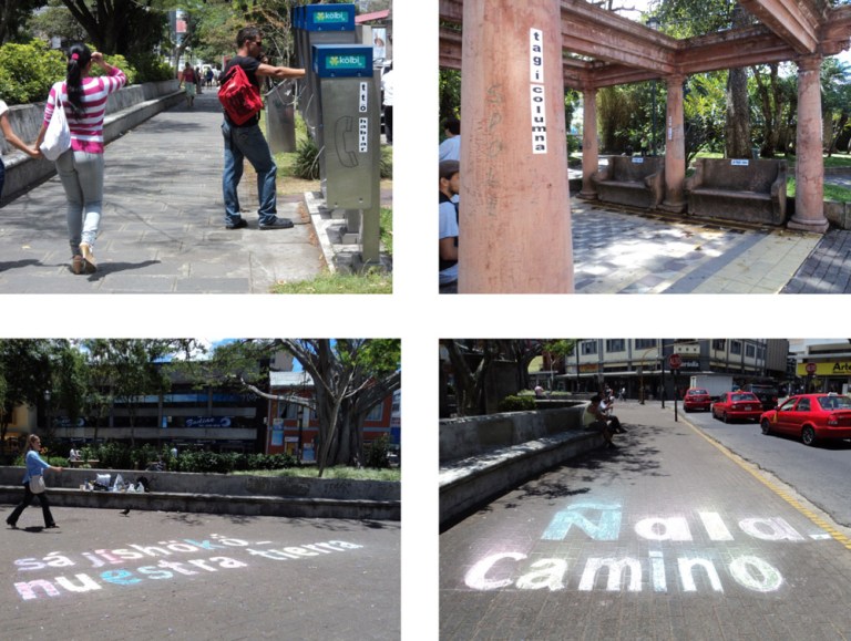 Marilyn Elany Boror Bor, "Para no olvidar sus nombres", 2012, Intervención urbana, Festival Internacional de las Artes, San José, Costa Rica. Imagen cortesía de la artista.